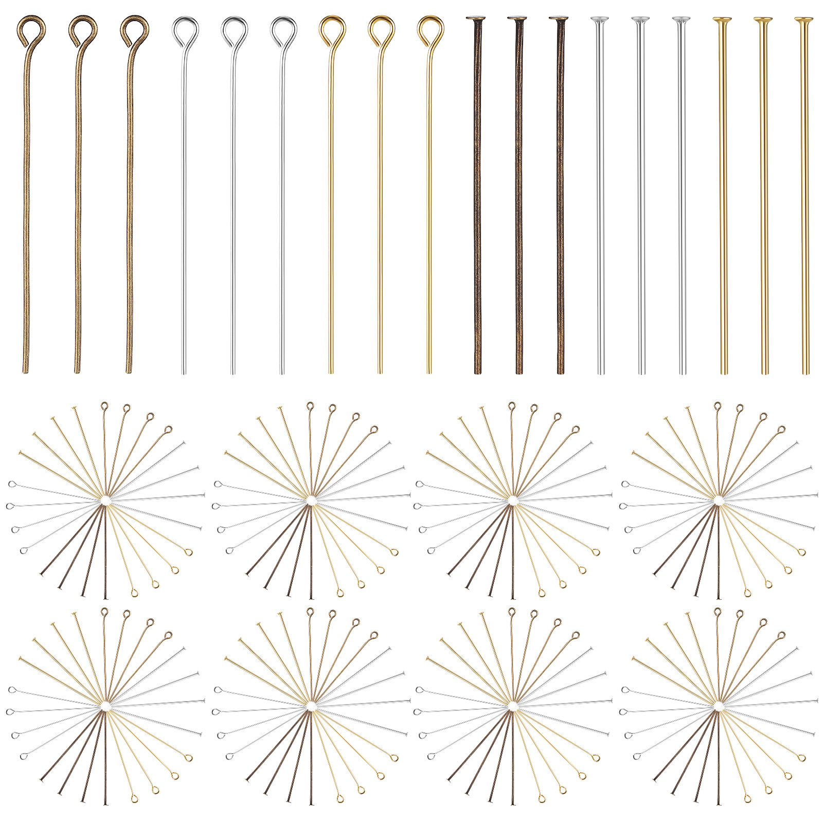 Jewelry Making Tools And Supplies - 1セットのジュエリー製作用具：アイピン、平頭ピン、大量のジュエリーパーツ、イヤリング、ネックレス、ブレスレット用の工具