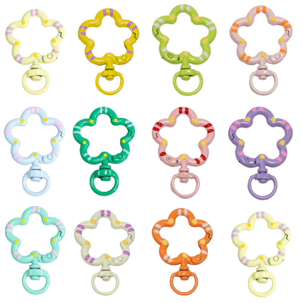 Jewelry Making Kit For Adults - 5 個フラワーメタルロブスター爪クラスプスイベルストラップトリガースナップフックストラップコネクタバッグキーチェーンリングジュエリーメイキング