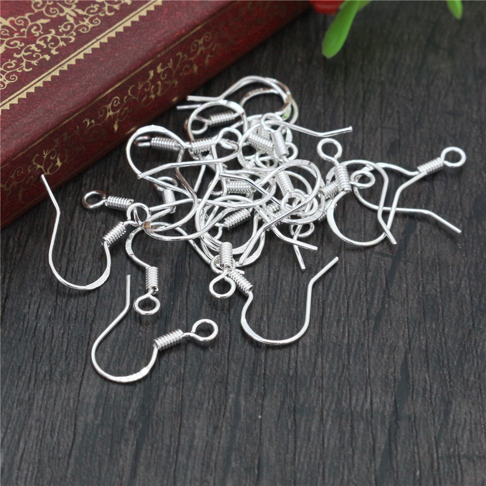 Jewelry Making Kit For Adults - 50個16mm 925スターリングシルバーメッキファインドイヤリングフック留め金アクセサリーDIYジュエリー作り卸売ジュエリー