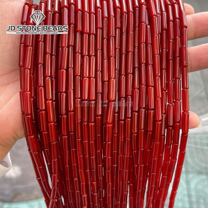 Crimp Bead Tube - ジュエリー作り用の天然瑪瑙石管,列の形をした大きな円筒形ナット,自分でできるジュエリーブレスレットアクセサリー,4x13mm