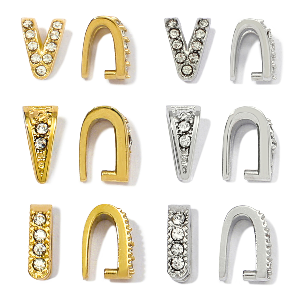 Jewelry Making Material - 5 ピース/ロットステンレス鋼クリップクラスプラインストーンピンチクリップ保釈コネクタ DIY ジュエリー所見アクセサリー