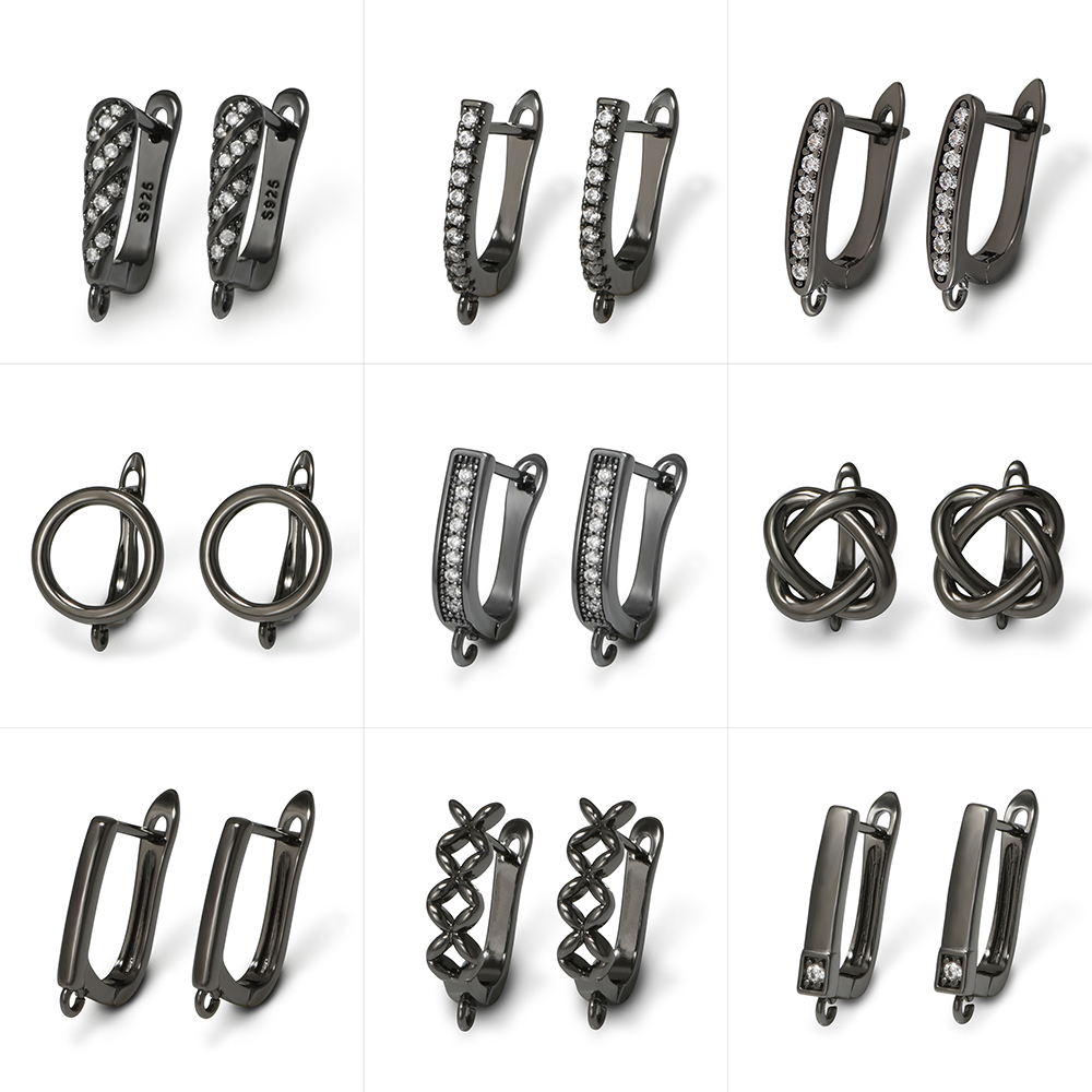 Jewelry Making Kit For Adults - YANASI 1 ペアガンブラック真鍮イヤリングフック DIY 女性ジュエリー作成用品所見アクセサリー抗アレルギー