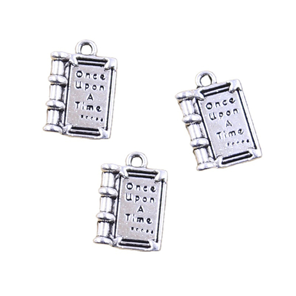 Jewelry Making Guide Book - アンティークシルバーカラーペンダントチャーム,12個,18x12mm