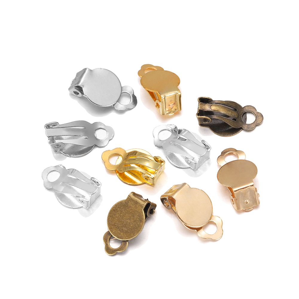 50個/ロット 10mm メタルイヤークリップ イヤリング  - Jewelry Making Kit のレビューと価格
