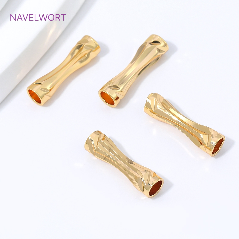 18K金メッキのファセット加工チューブビーズ、スペーサービー - Crimp Bead Tube のレビューと価格