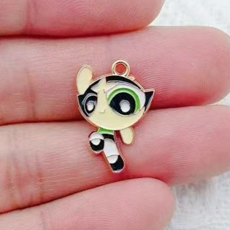 10個入り 合金製オイルドリップ漫画ガールペンダント、DIY - Jewelry Making For Birthday Party のレビューと価格