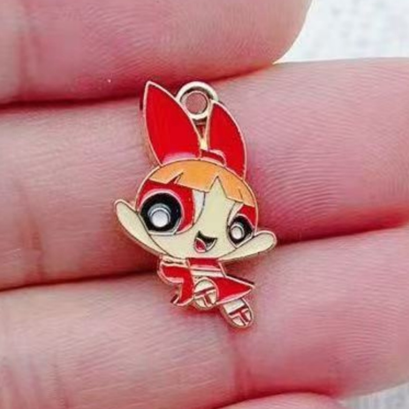 10個入り 合金製オイルドリップ漫画ガールペンダント、DIY - Jewelry Making For Birthday Party のレビューと価格