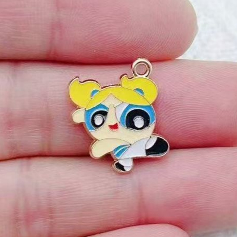 10個入り 合金製オイルドリップ漫画ガールペンダント、DIY - Jewelry Making For Birthday Party のレビューと価格