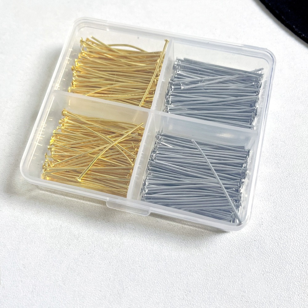 400個入り混合鉄製ヘッドピン 30mm フラットヘッド 鉄 - Jewelry Making Tools And Supplies のレビューと価格