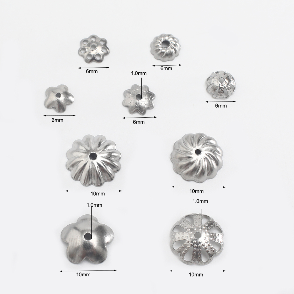 100 個スペーサービーズキャップバリスタイルステンレス鋼フ - Jewelry Making Bali のレビューと価格