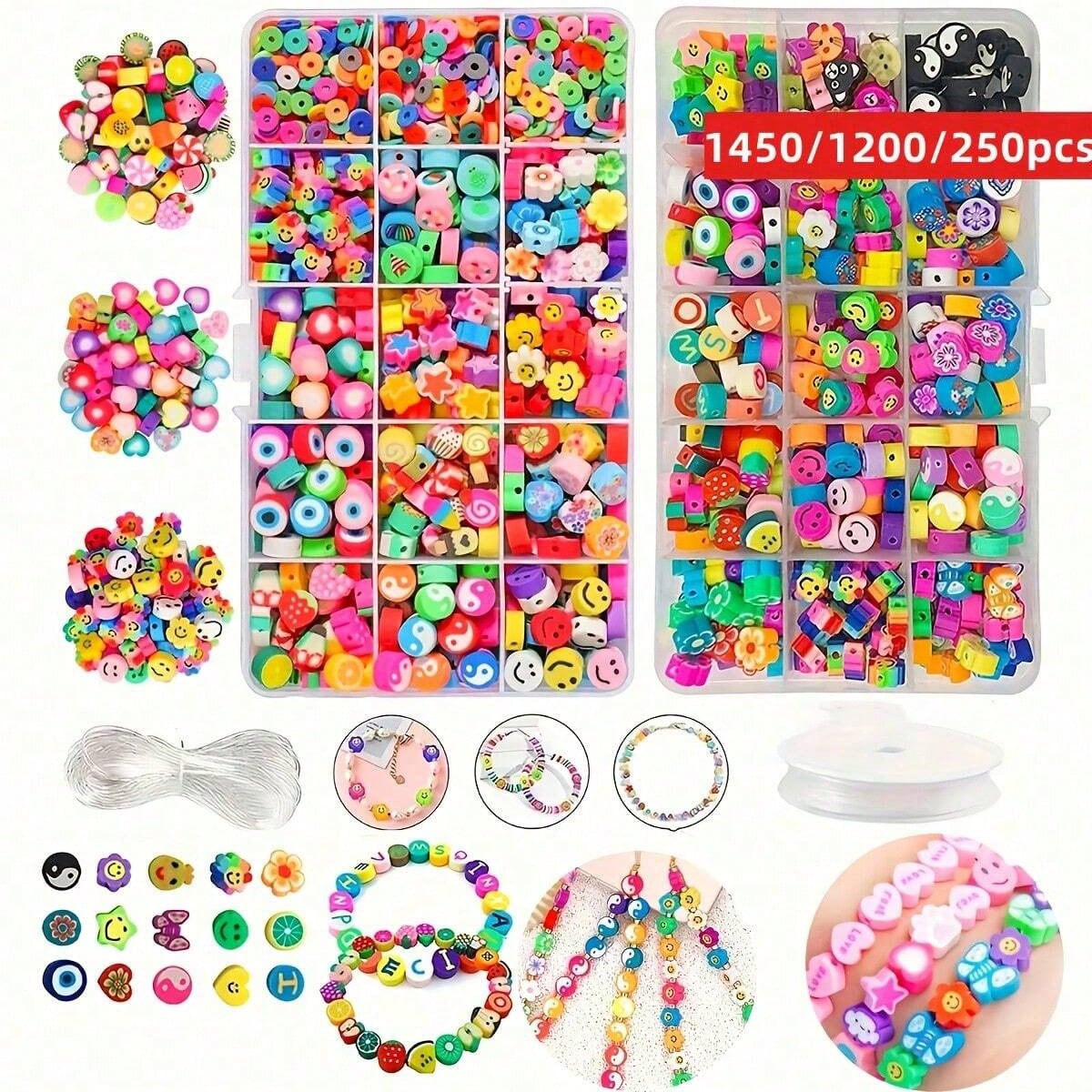 1450/1200/250個入りポリマークレイビーズセット、 - Jewelry Making Kit のレビューと価格