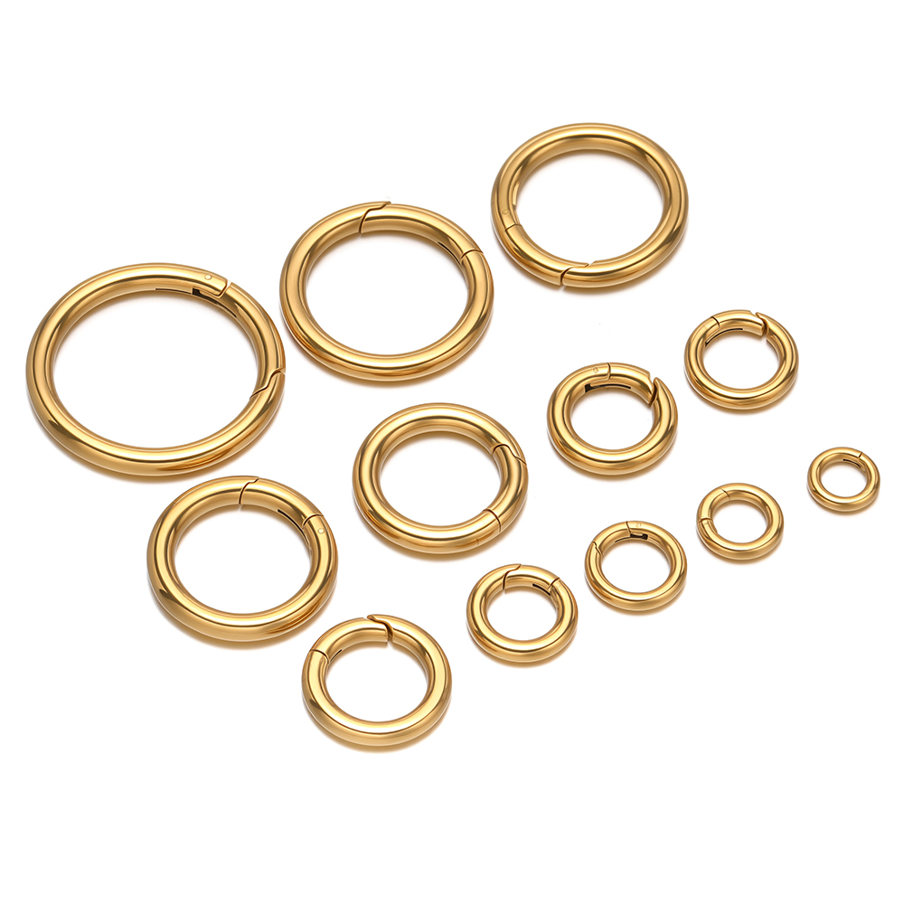 2個/ロット 丸型スプリングクラスプ ステンレス鋼 金メッキ - Jewelry Making Kit For Adults のレビューと価格