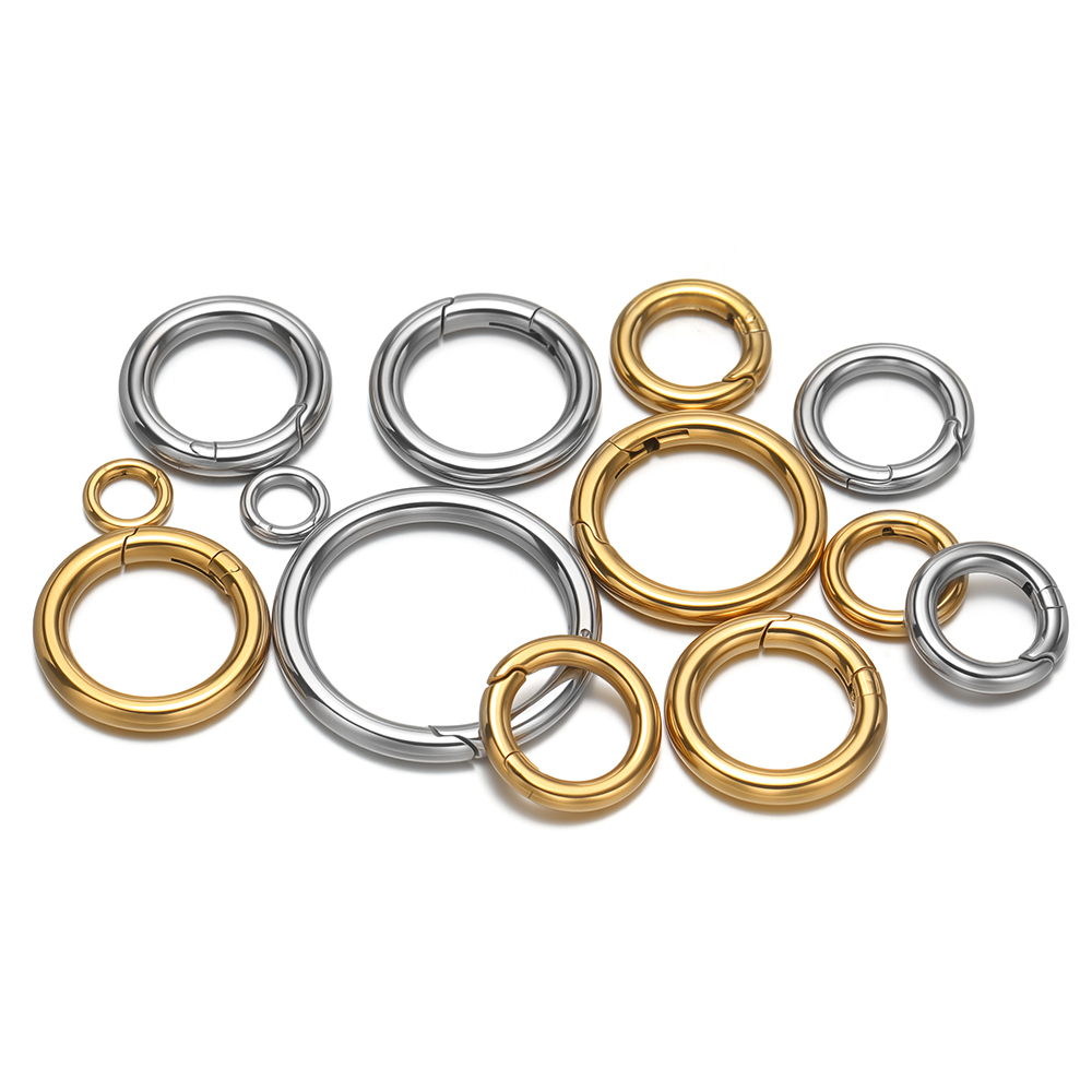 2個/ロット 丸型スプリングクラスプ ステンレス鋼 金メッキ - Jewelry Making Kit For Adults のレビューと価格