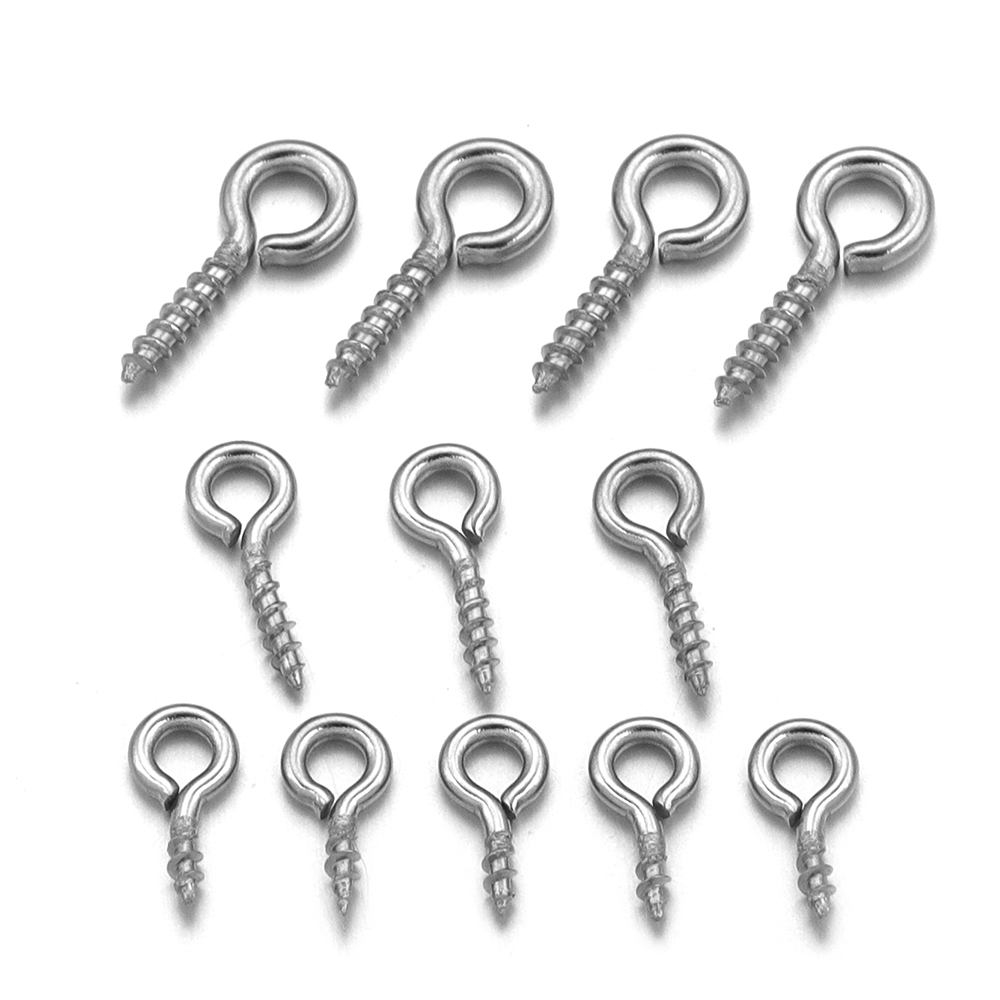 100 ピース/ロットステンレス鋼ミニスクリューアイピンペン - Jewelry Making Tools And Supplies のレビューと価格