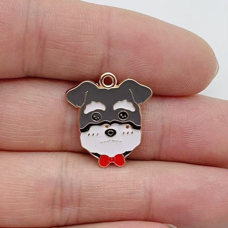 12個入り漫画ペット斑点犬合金オイルドロップペンダント、DI - Jewelry Making For Birthday Party のレビューと価格