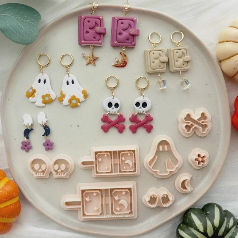ハロウィンスタームーンブックポリマークレイカッターイヤリング - Jewelry Making Guide Book のレビューと価格