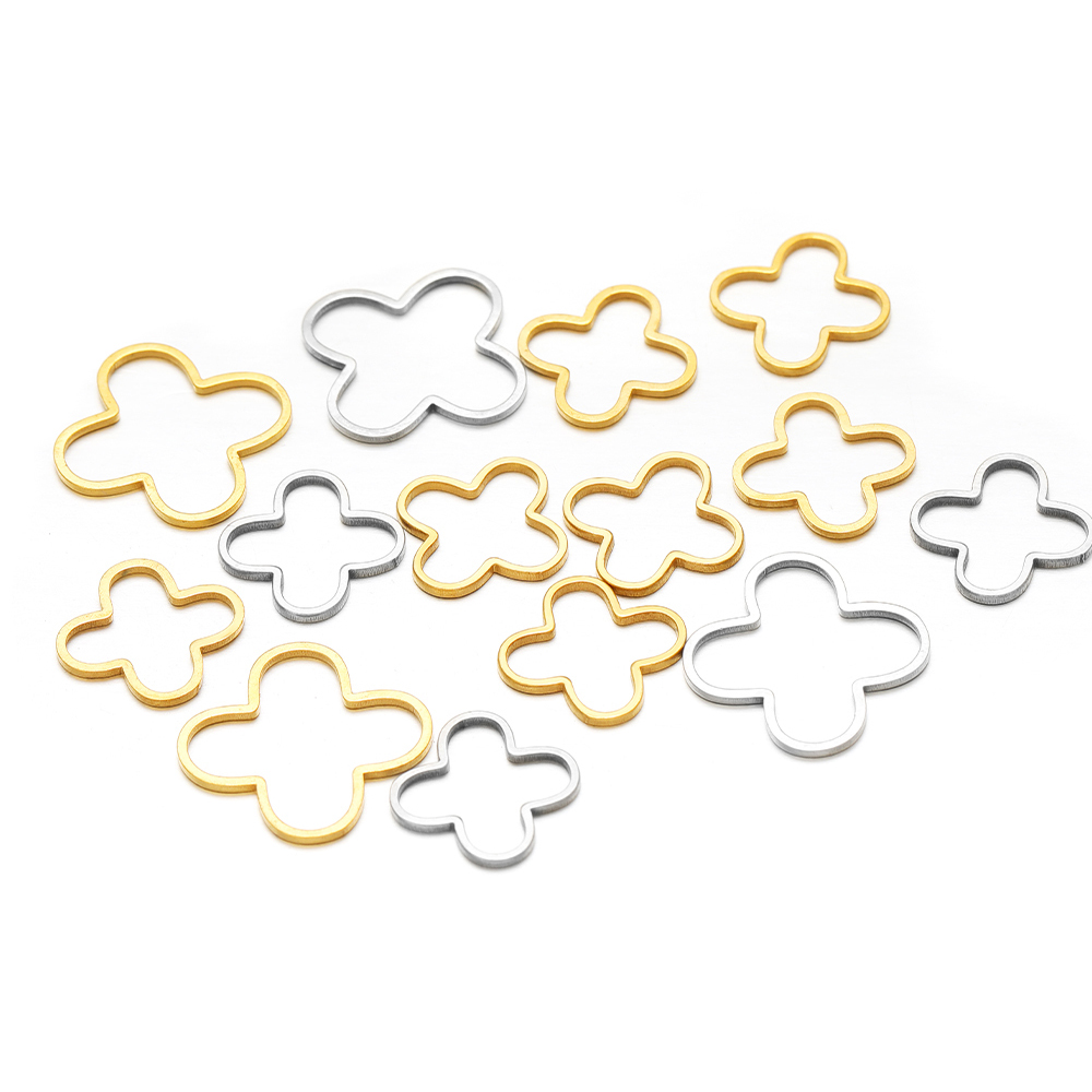 20/50 個四つ葉の花チャームステンレス鋼ブレスレットコネ - Jewelry Making Tools And Supplies のレビューと価格
