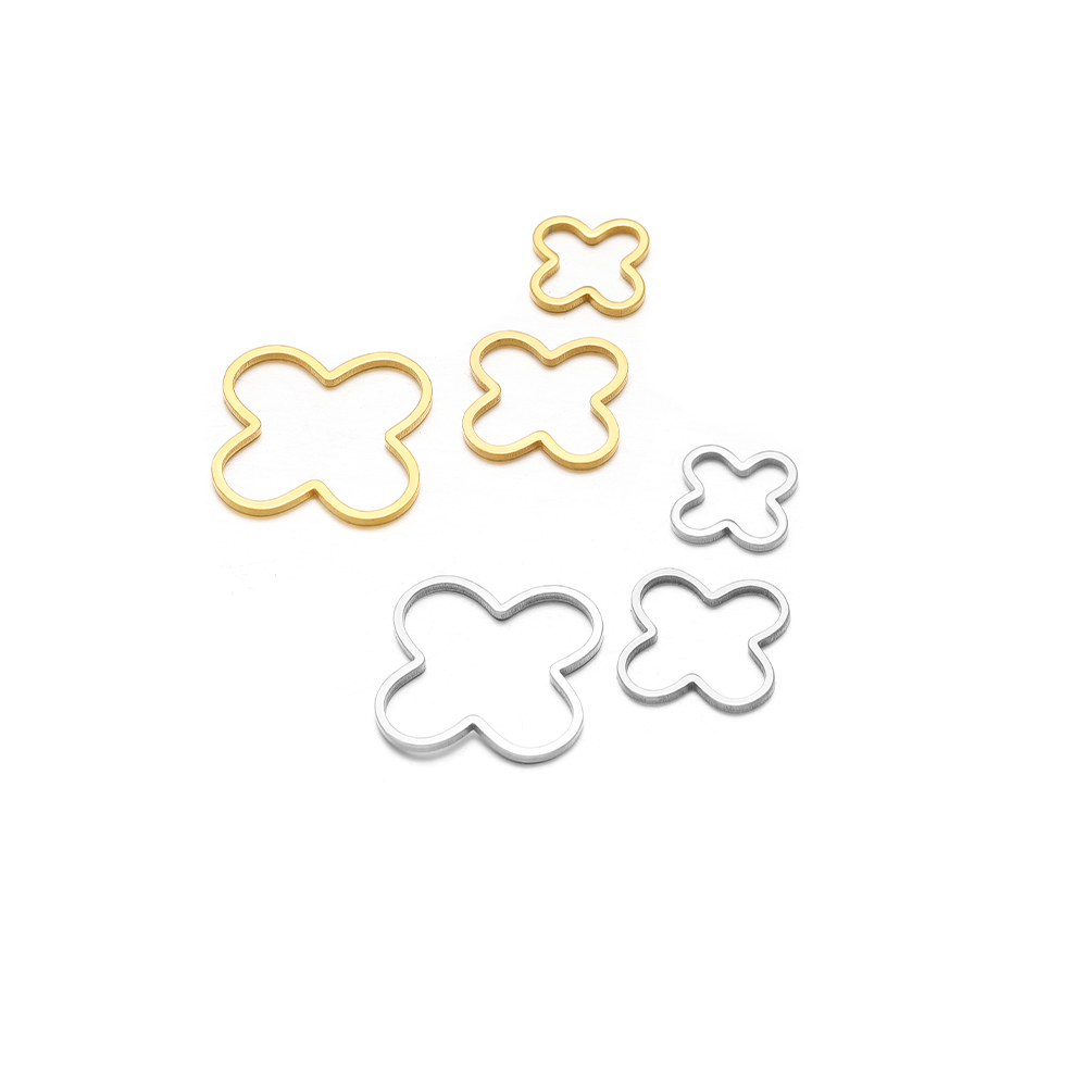 20/50 個四つ葉の花チャームステンレス鋼ブレスレットコネ - Jewelry Making Tools And Supplies のレビューと価格
