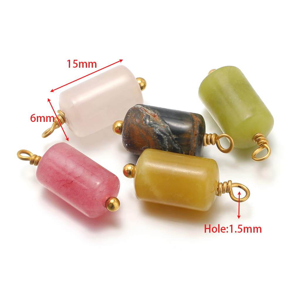 10 個ステンレス鋼天然石チャームシリンダーペンダントバルク - Jewelry Making Tools And Supplies のレビューと価格