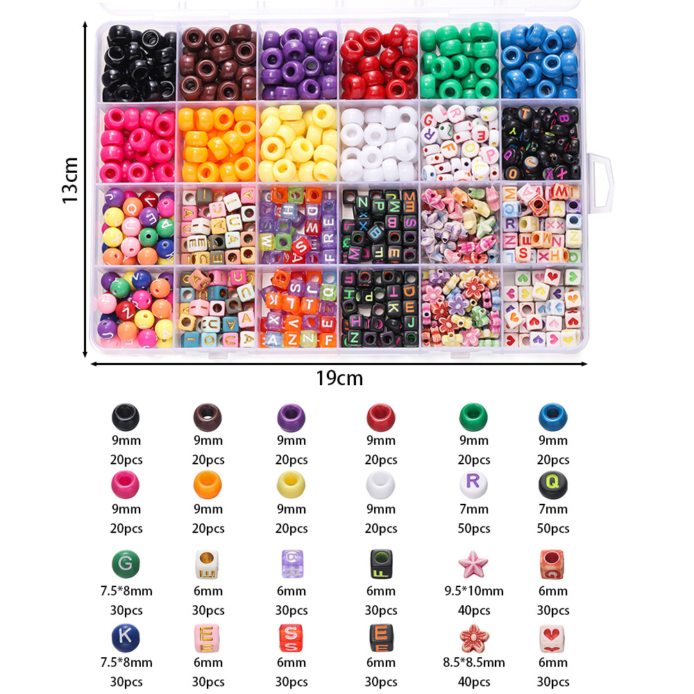 1箱 カラフルアクリルポニービーズ スクエアレタークレイスペ - Jewelry Making For Birthday Party のレビューと価格