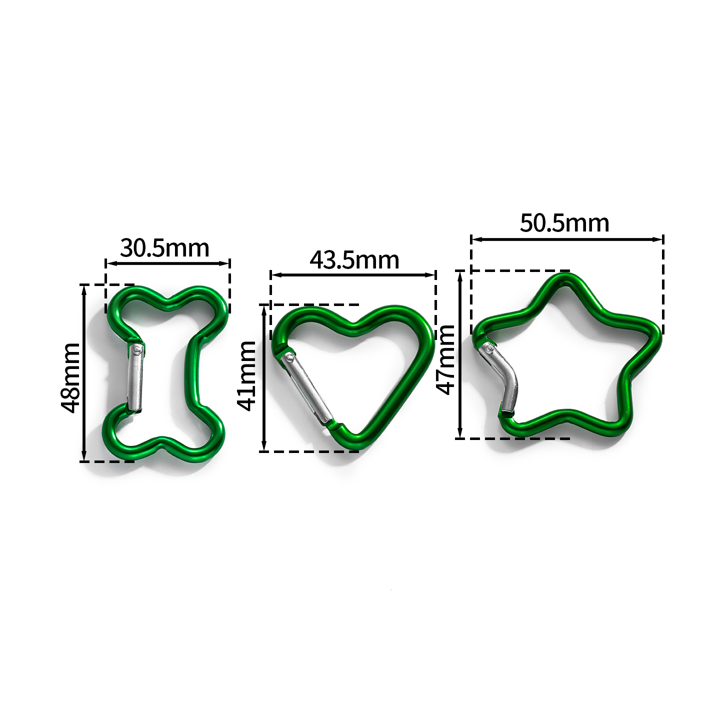 1 ピース/ロットアルミミニカラビナクリップスター/ハート/ - Jewelry Making Tools And Supplies のレビューと価格